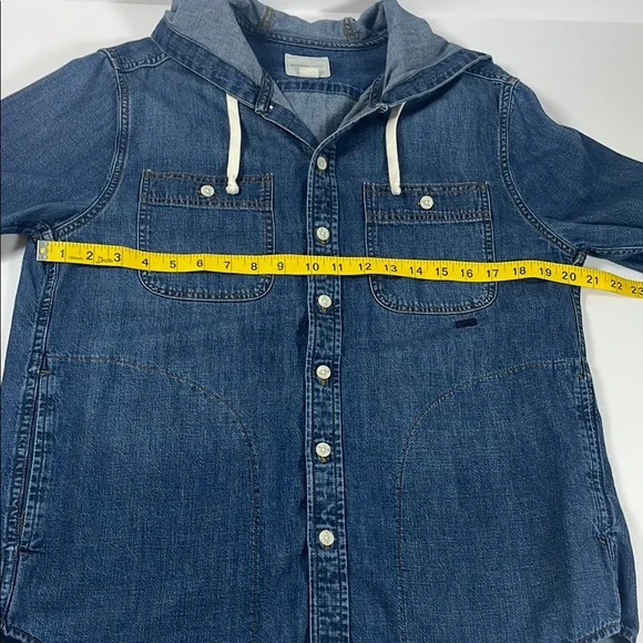 American Eagle Denim Hooded Button-Up Shacket. Unisex. Sz M - Picture 3 of 10